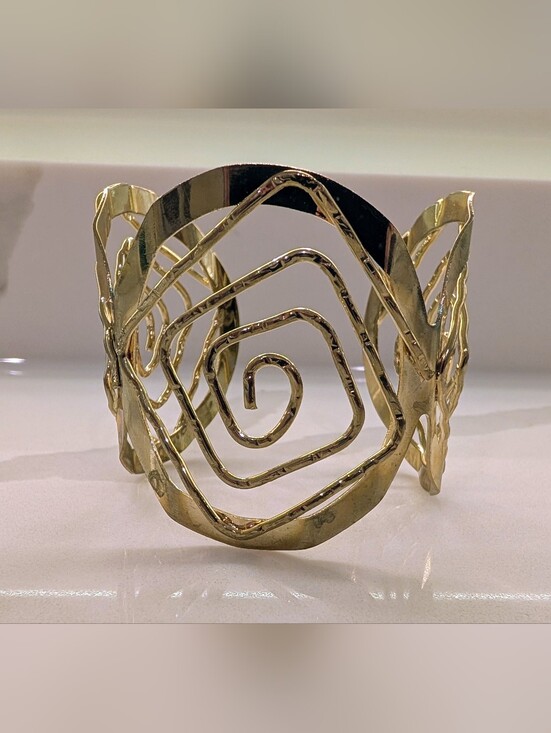 Jewelry - Gold Tone Spiral Cutout Cuff Bracelet